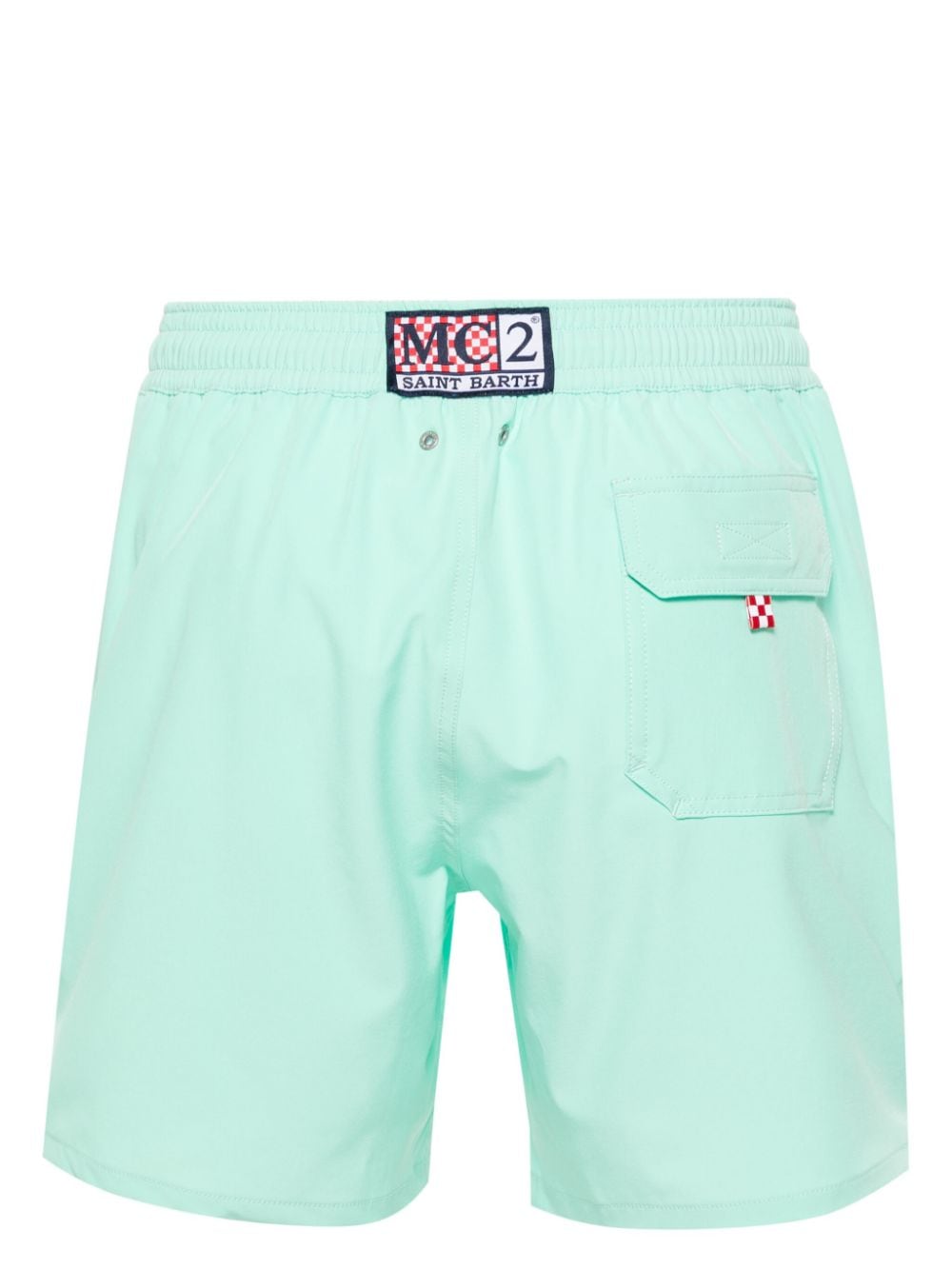 Shop Mc2 Saint Barth Comfort Logo-embroidered Swim Shorts In Green