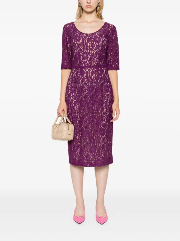 Blanca Vita Alnus Lace Midi Dress - Purple