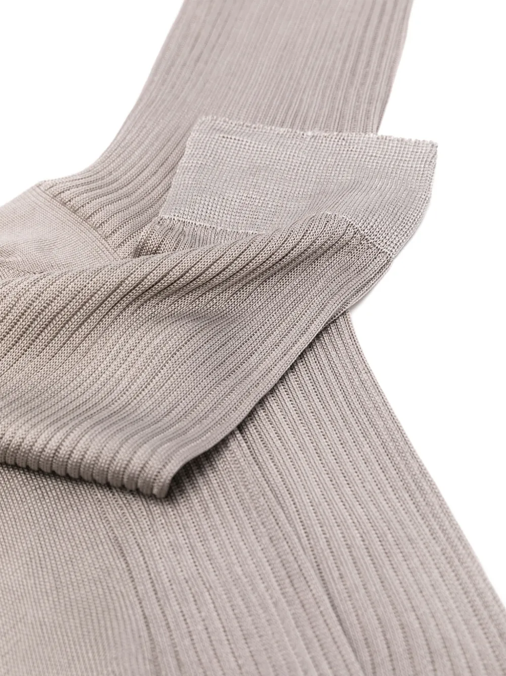 Maria La Rosa fine-ribbed Silk Socks | Grey | FARFETCH