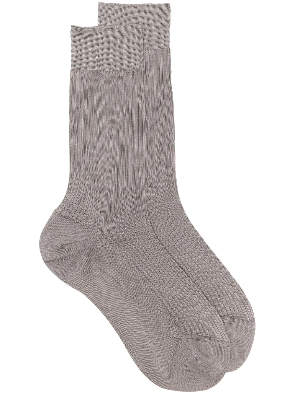 Maria La Rosa fine-ribbed Silk Socks | Grey | FARFETCH