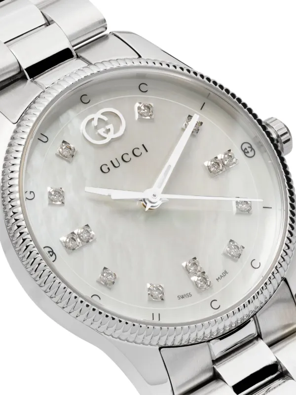 Womens silver gucci watch discount