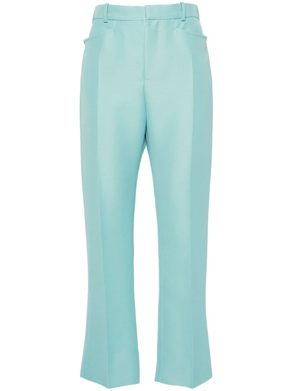 Shop Tom Ford Pressed-crease Trousers In Blue