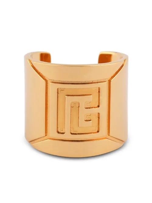 Balmain bague Tubular PB - Or - Balmain - Modalova