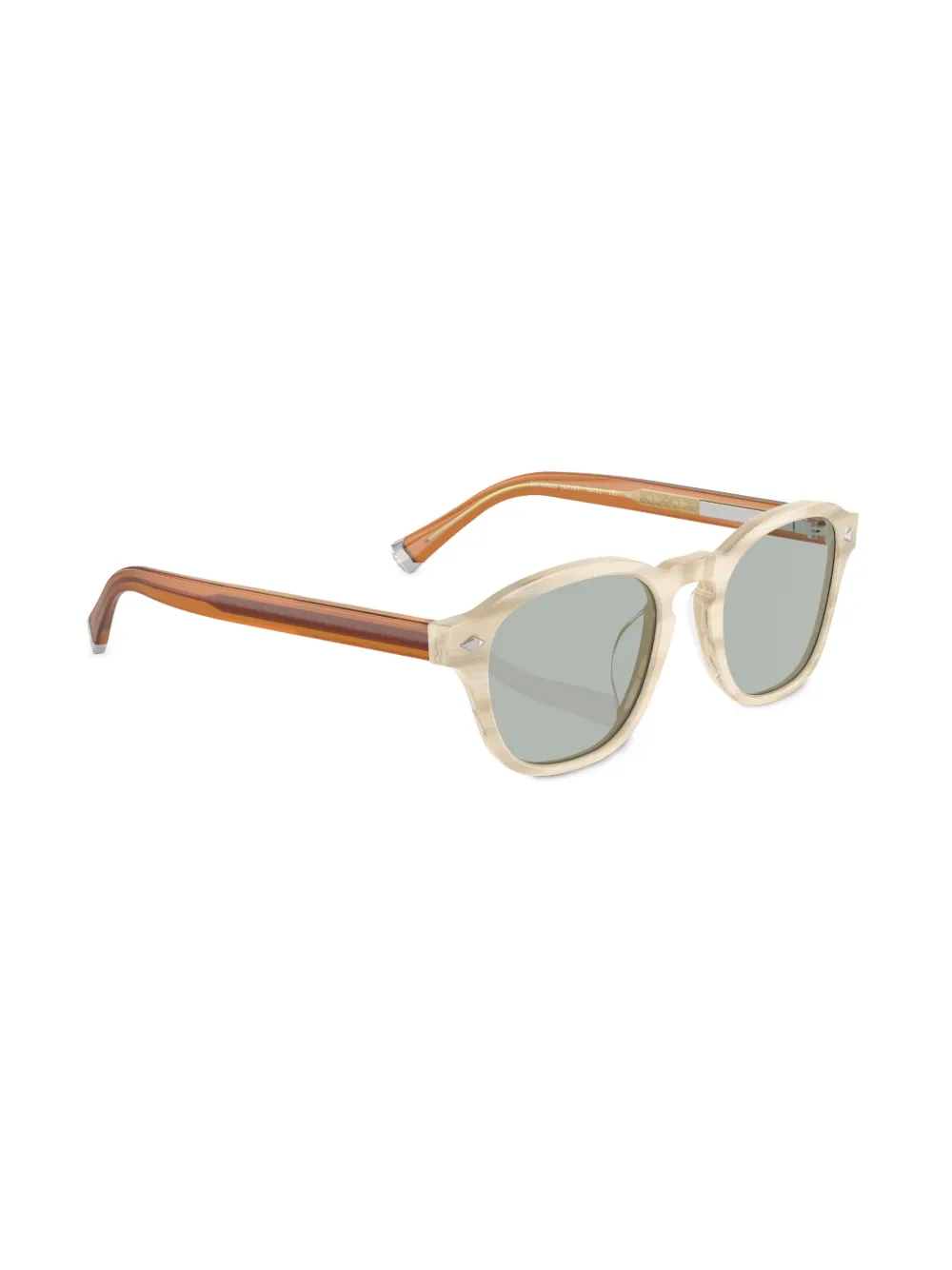 Brunello Cucinelli BC4006S zonnebril met rond montuur Bruin