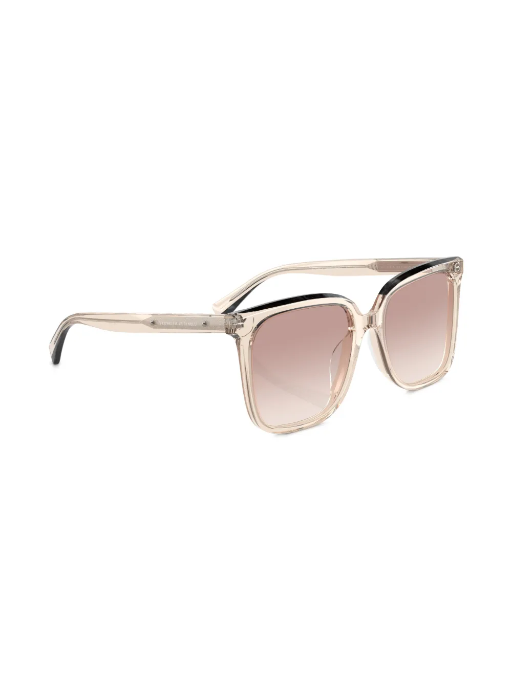 Brunello Cucinelli BC4007S zonnebril met vierkant montuur Beige