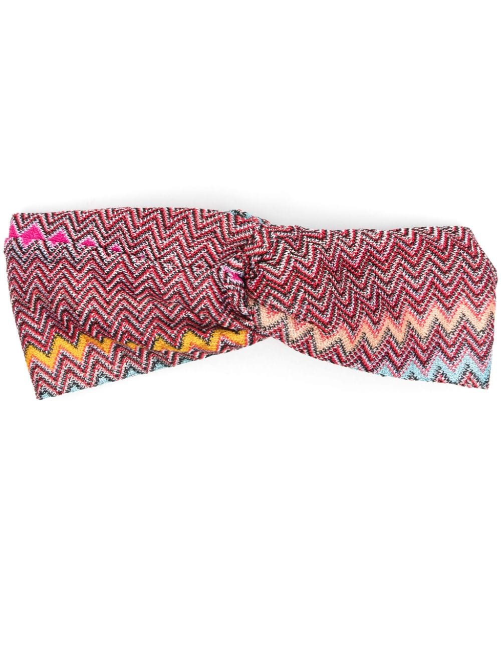 Missoni Zigzag Knitted Head Band In Red