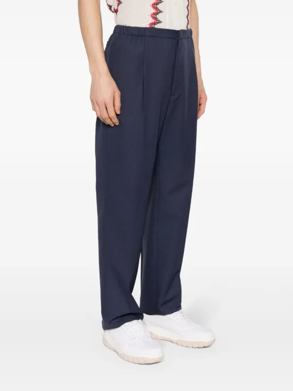 FENDI virgin-wool straight-leg Trousers | Blue | FARFETCH OM