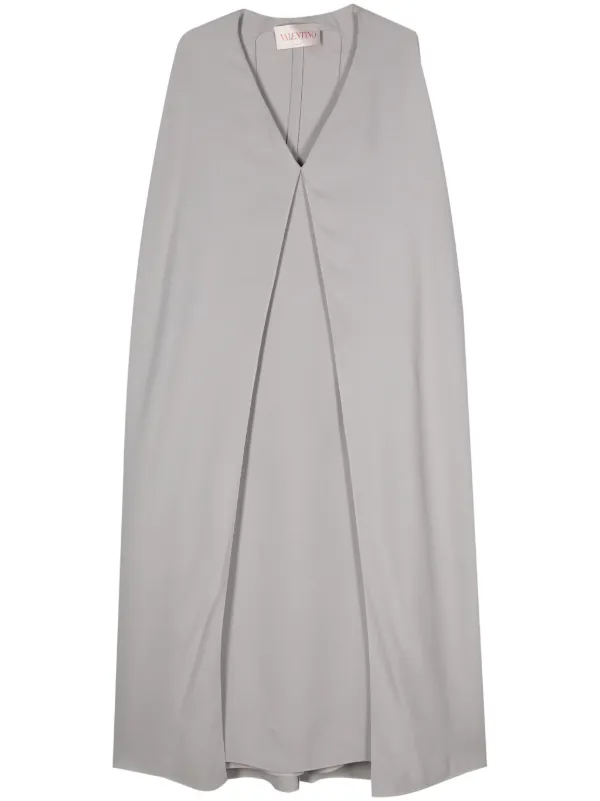 Valentino Garavani cape-design Maxi Dress Grey FARFETCH PL