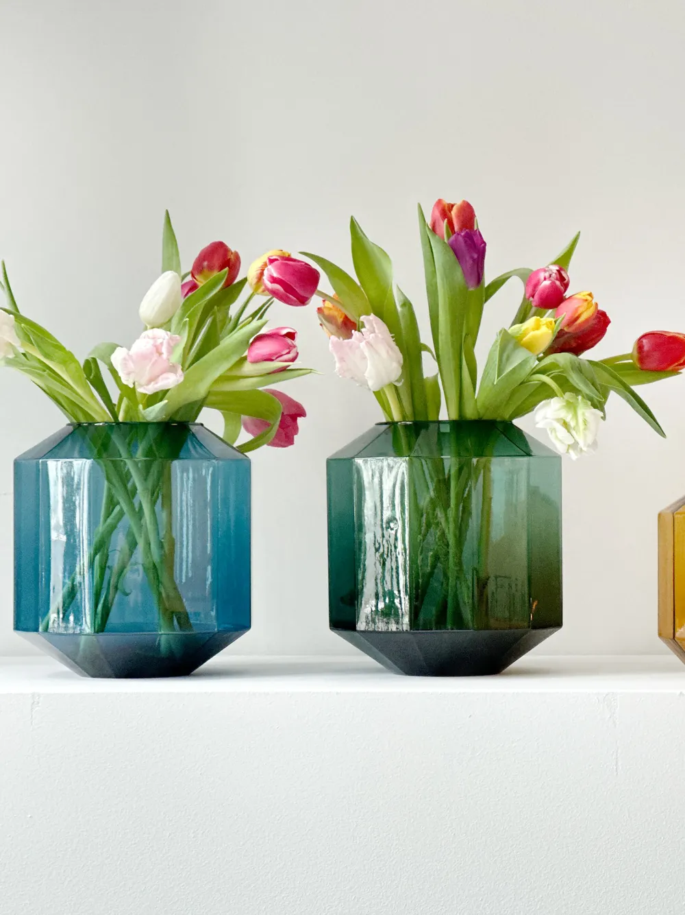 Xlboom Medium Bliss Glass Vase (20cm X 20cm) In Blue