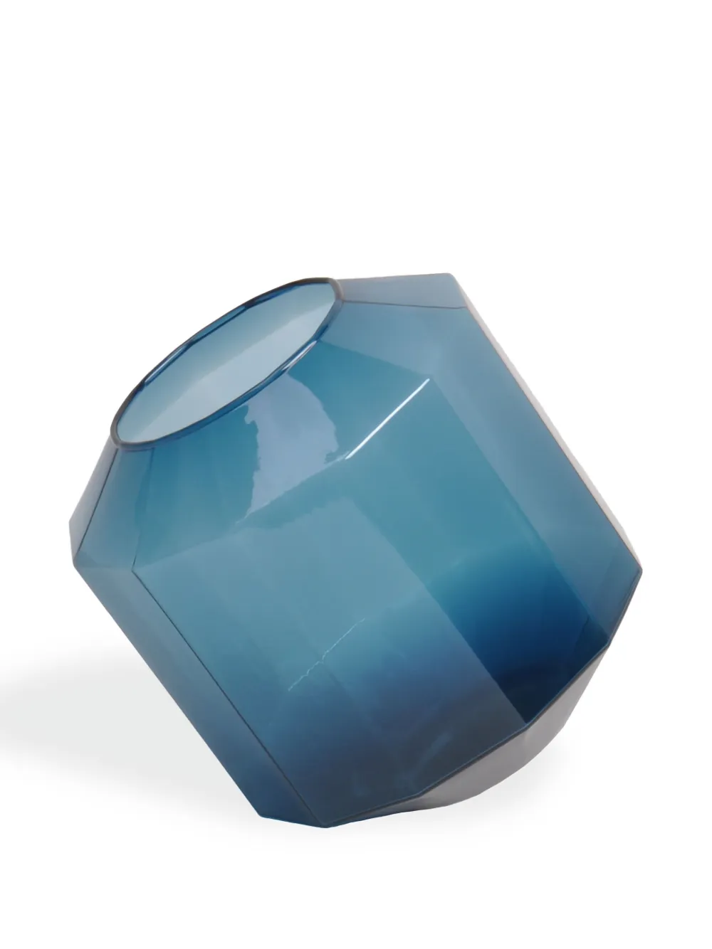 Shop Xlboom Medium Bliss Glass Vase (20cm X 20cm) In Blue