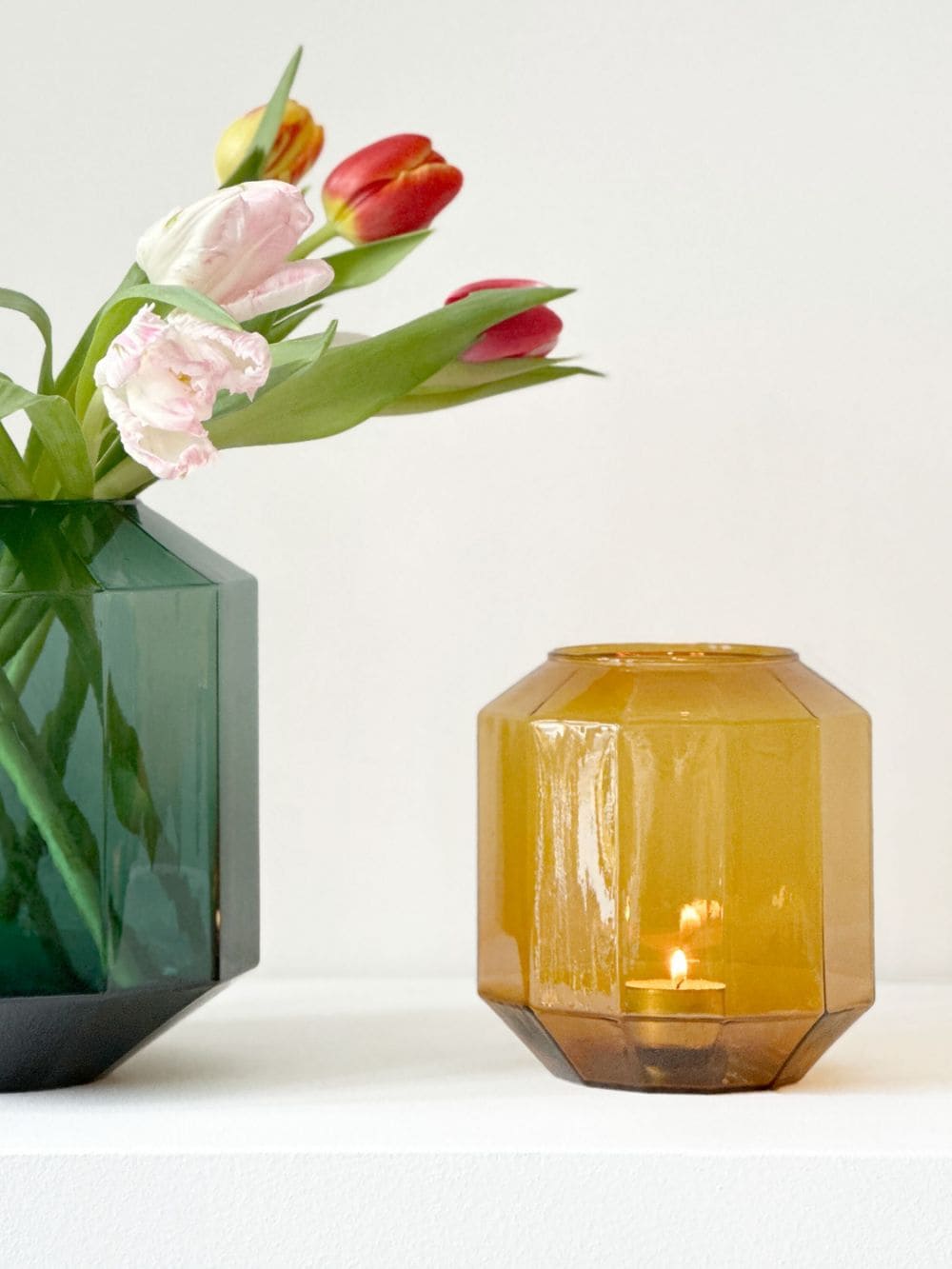 Shop Xlboom Small Bliss Glass Vase (14cm X 16cm) In Neutrals