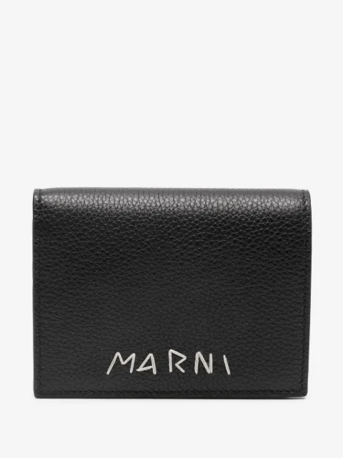 Marni cartera plegable de piel con bordado