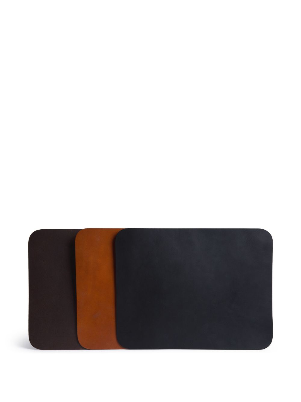 Shop Xlboom Ellis Leather Placemats (set Of Three) In Brown