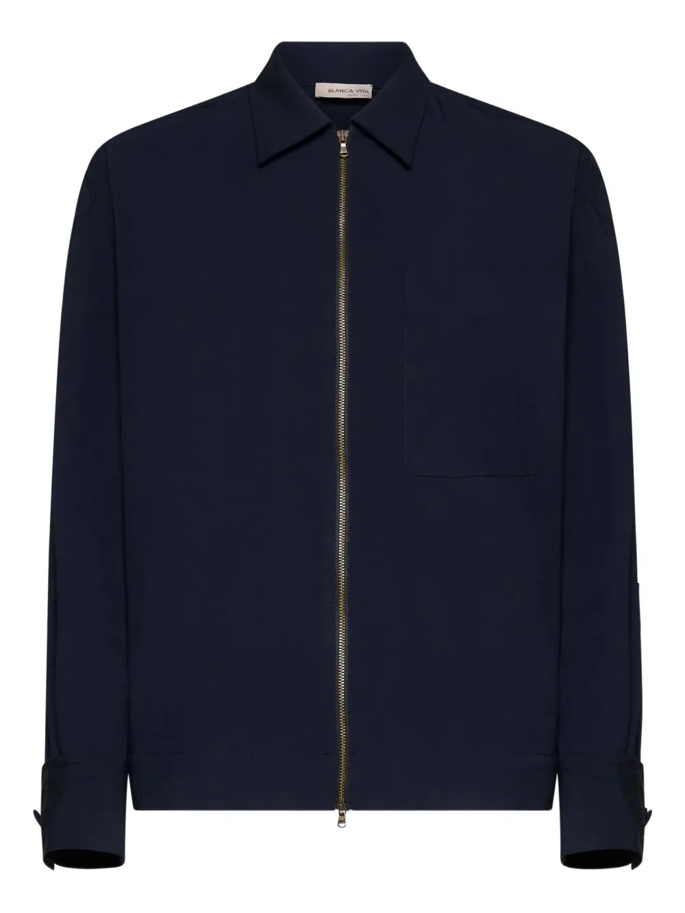 Blanca Vita zip-up silk jacket | Blue | Image 1