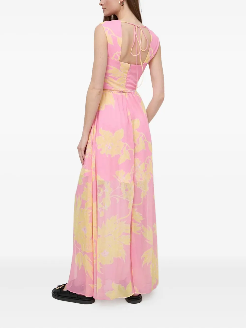 Guess Usa Floral Pleated Dress In Pink