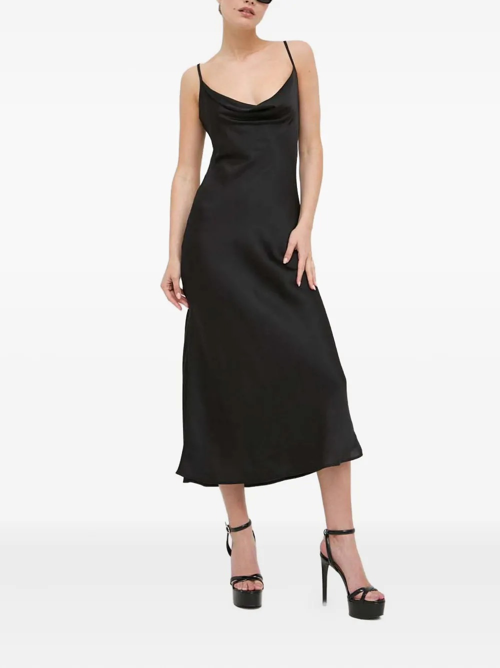 Guess Usa Cowl Neck Slip Dress In Black