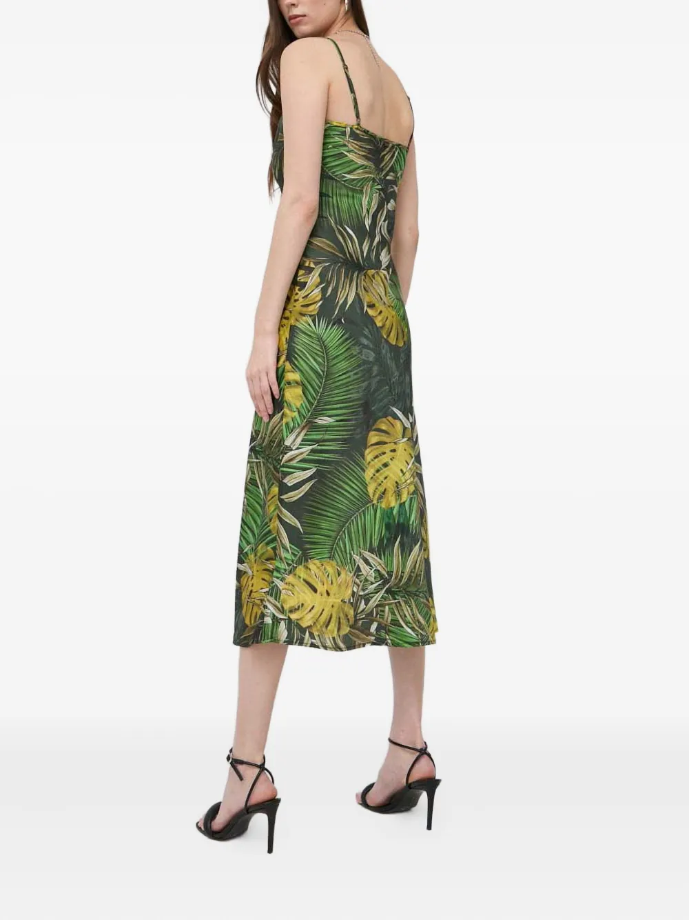 GUESS USA Jurk met col en bladerprint Groen