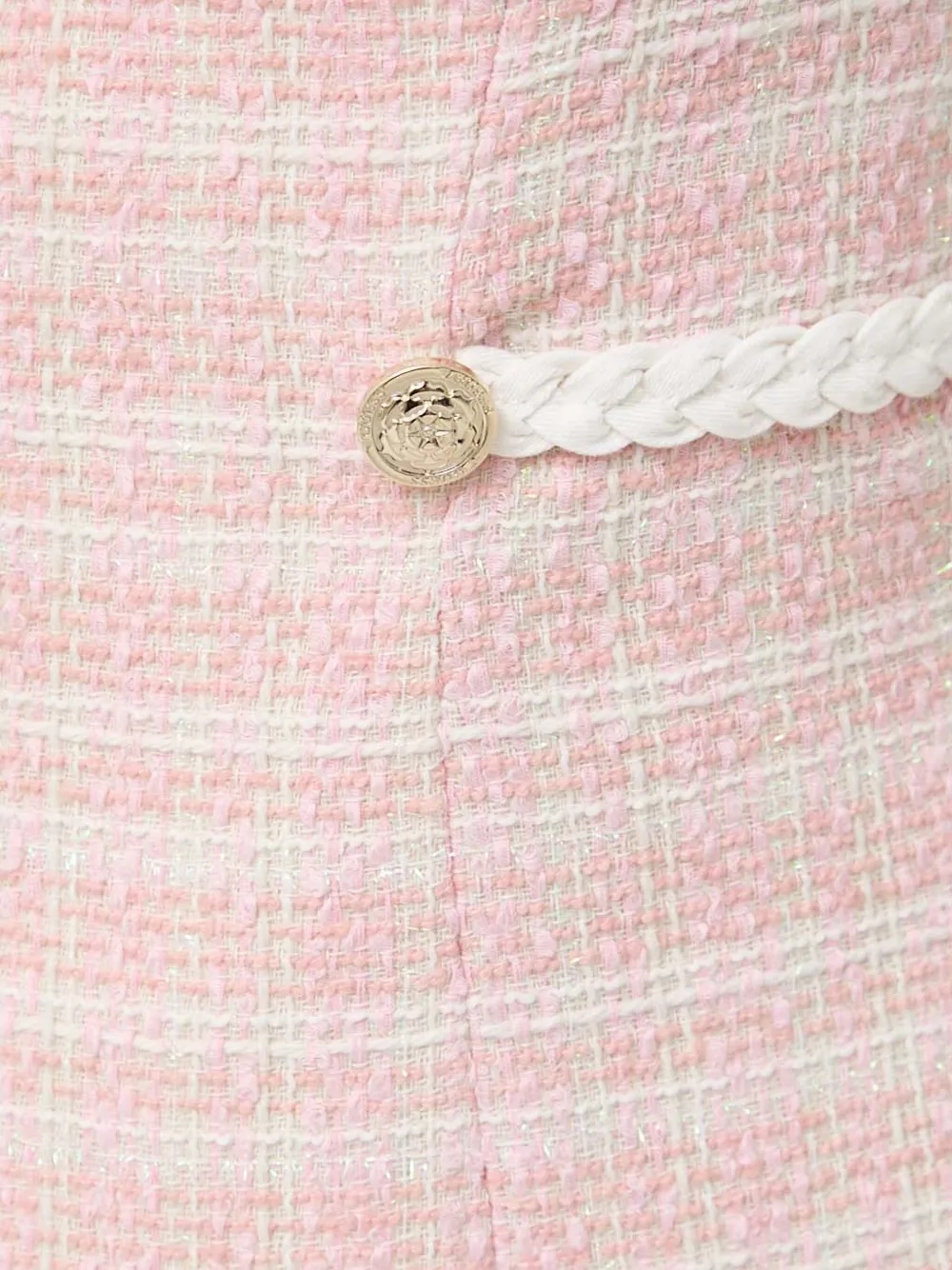 Guess Usa Button Tweed Dress In Pink