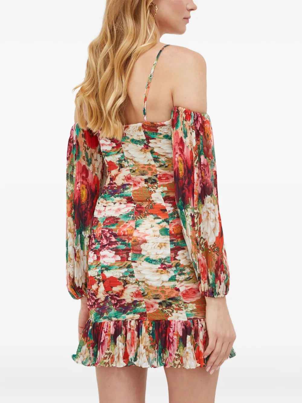 Guess Usa Floral Long-sleeve Dress In Multi