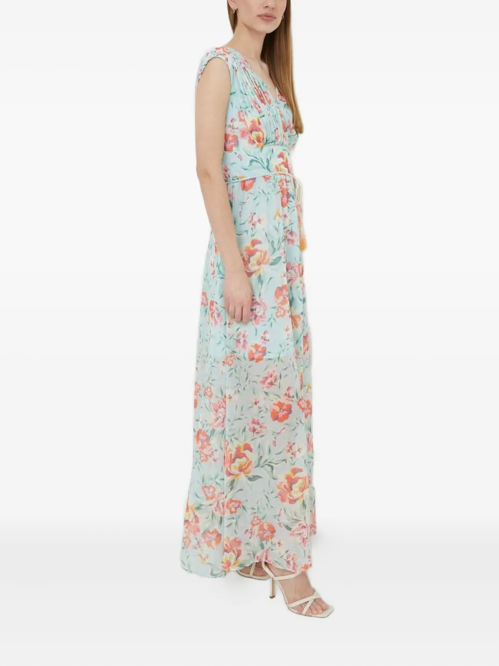 Guess Usa Floral Tassel Dress In Blue