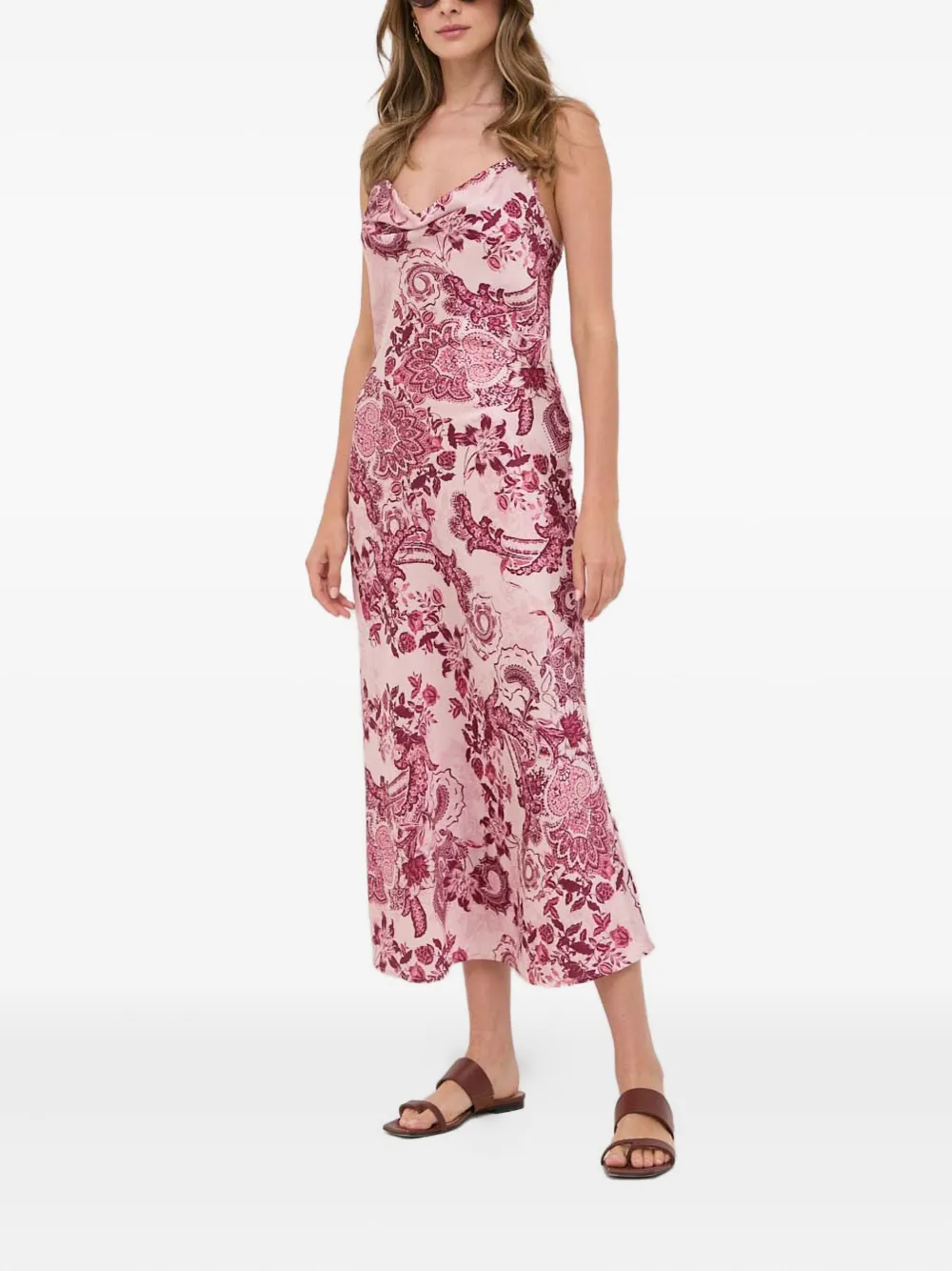GUESS USA Jurk met col en bloemenprint - Roze