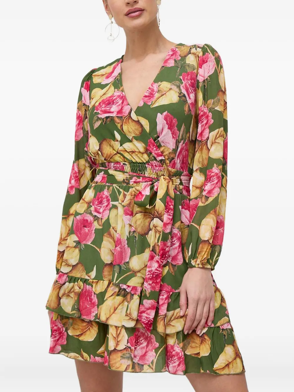 Guess Usa Floral Tie Dress In Multi