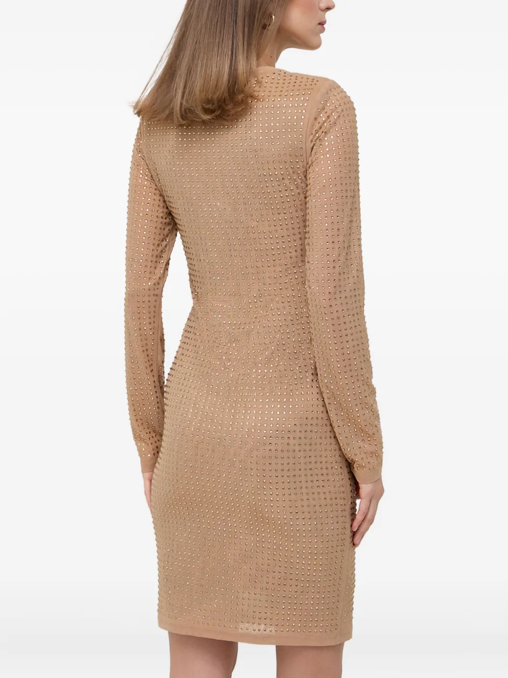 Guess Usa Square-neck Dress In Brown
