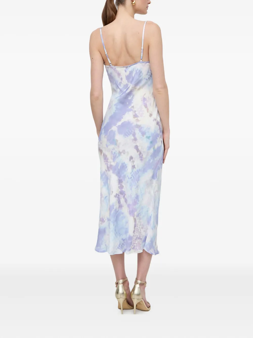 GUESS USA Jurk met col en tie-dye print Paars