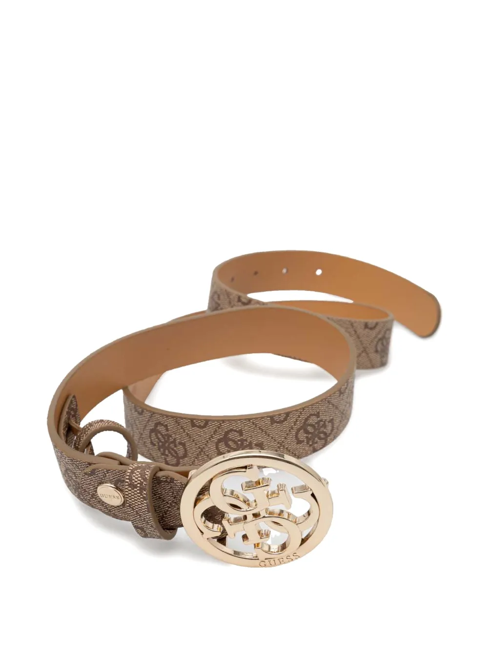 GUESS USA Riem met logo jacquard Beige