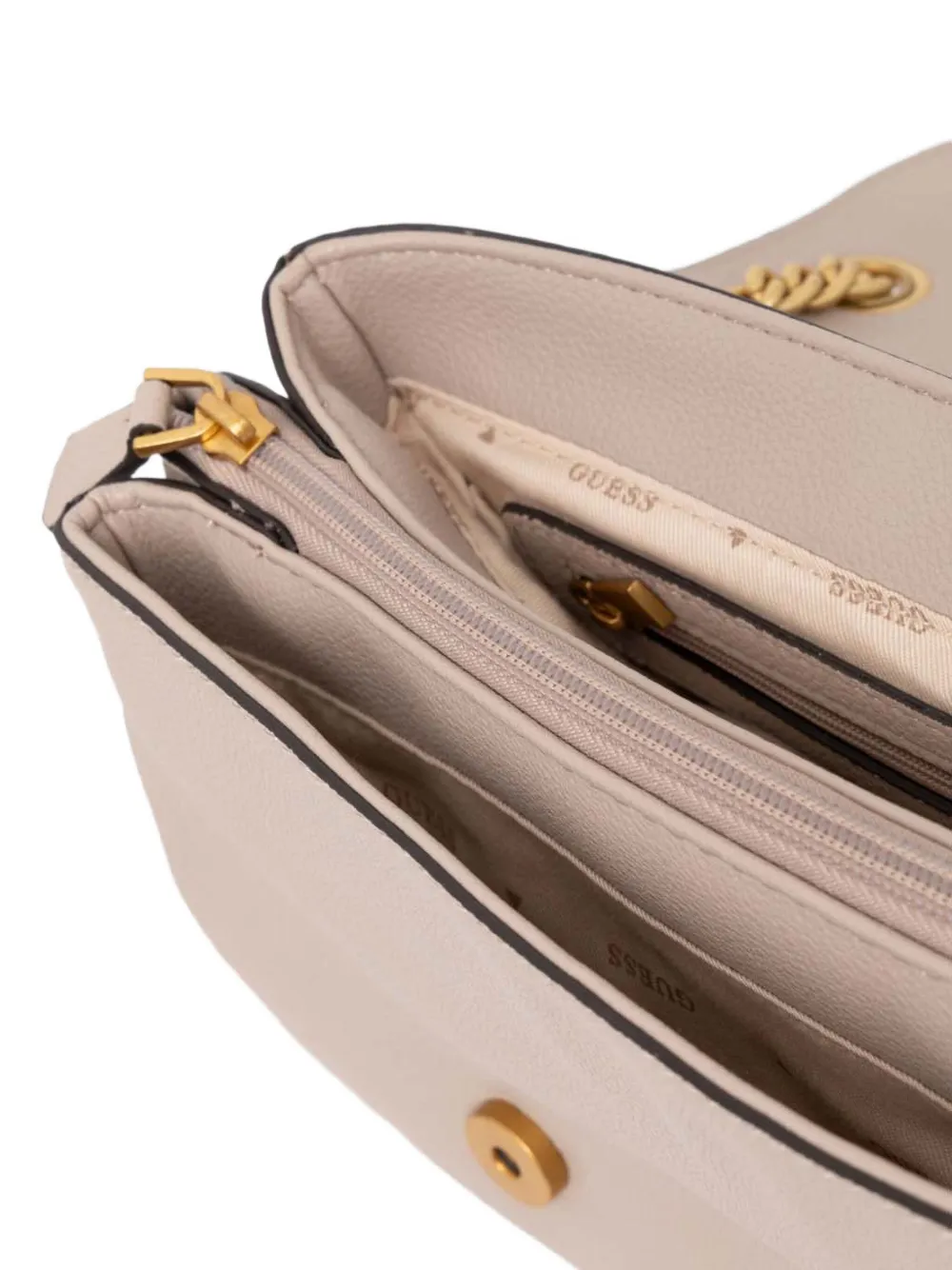 Guess Usa Chain Strap Logo Crossbody In Neutral