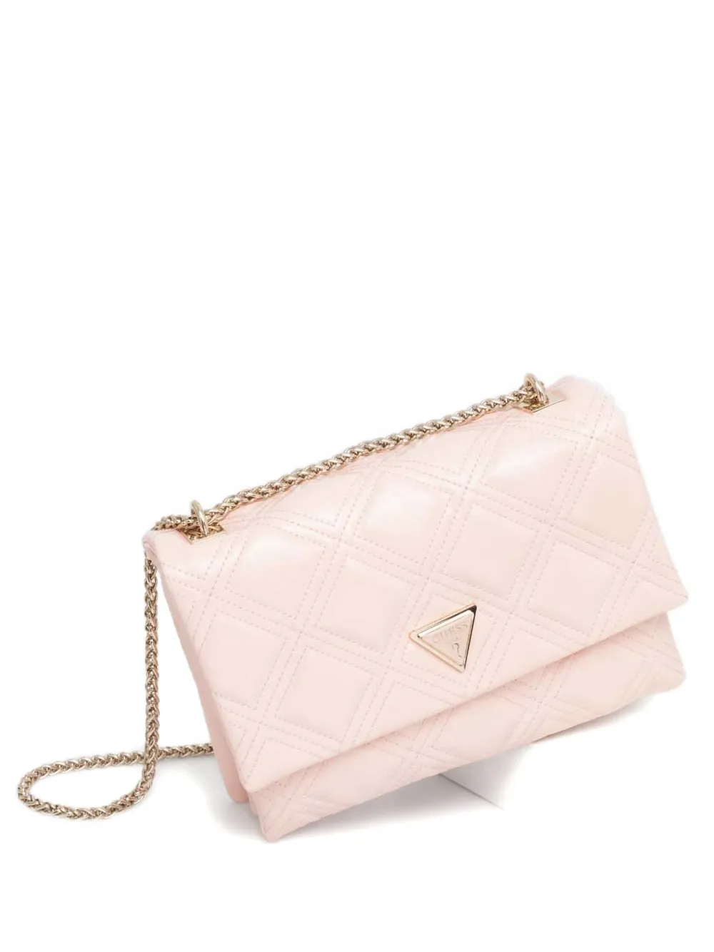 Guess Usa Logo-plaque Shoulder Bag In Pink