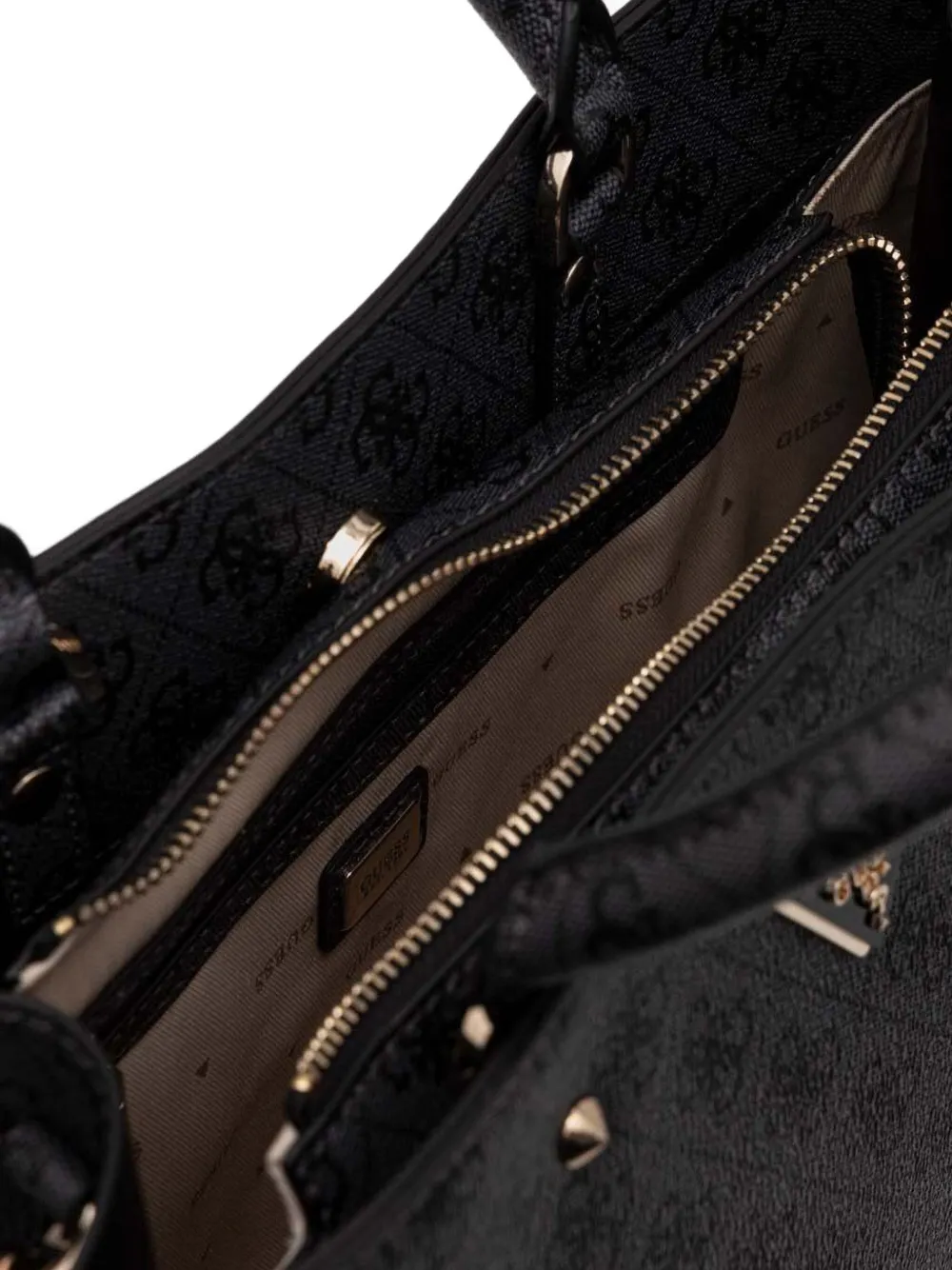 GUESS USA triangle-logo tote bag Zwart