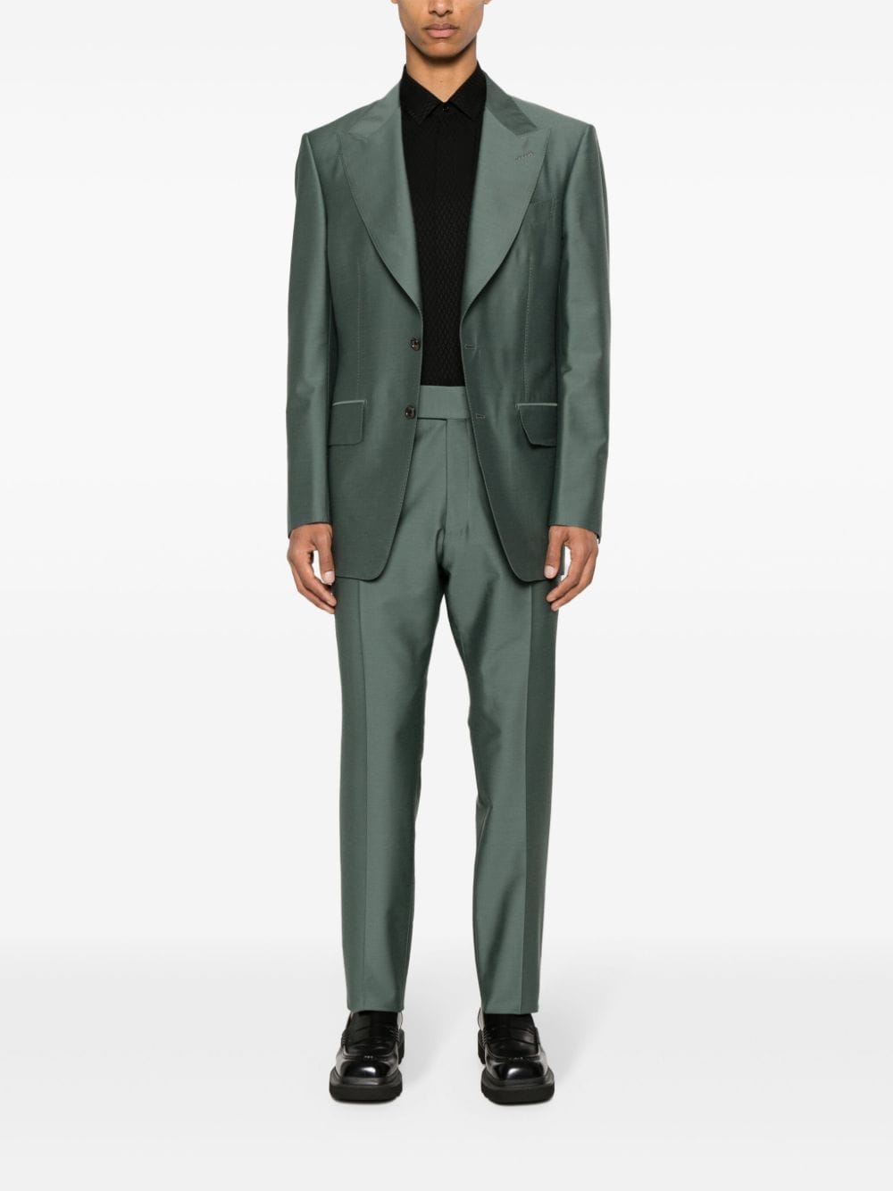 Shop Tom Ford Single-breasted Suit In Green