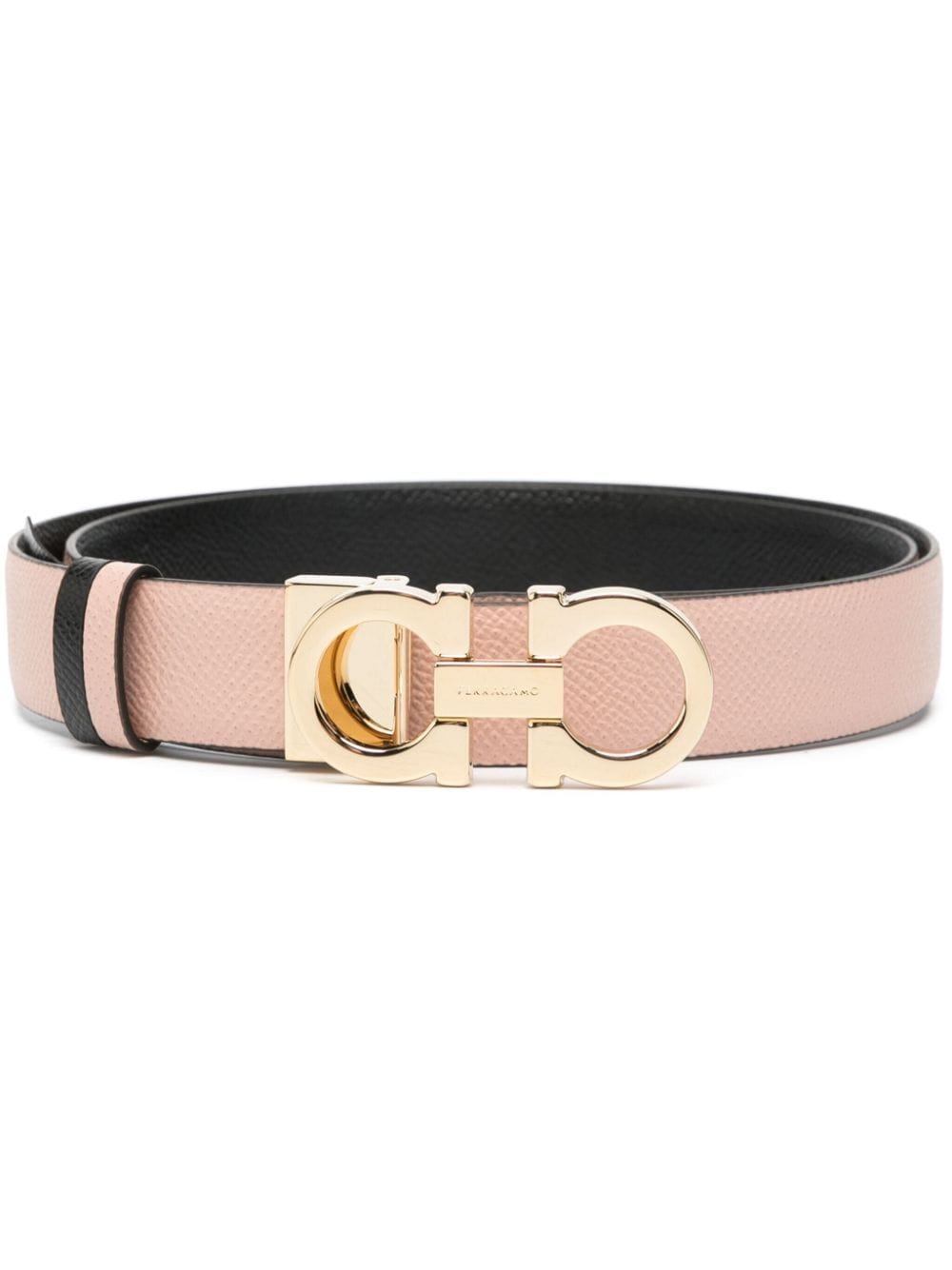 Ferragamo Gancini-buckle Reversible Leather Belt In Pink