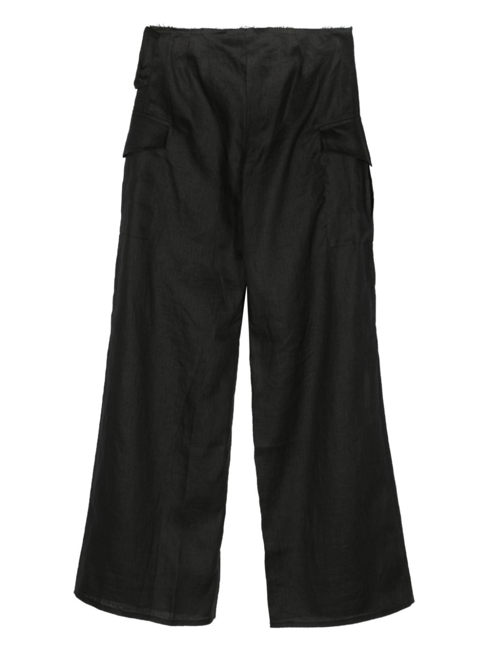 Shop Manurí Pimmy 2.4 Linen Trousers In Black