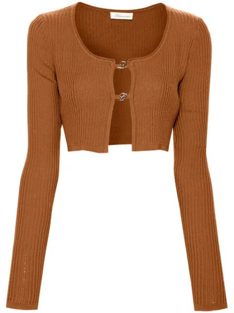 Blumarine cropped ribbed-knit cardigan