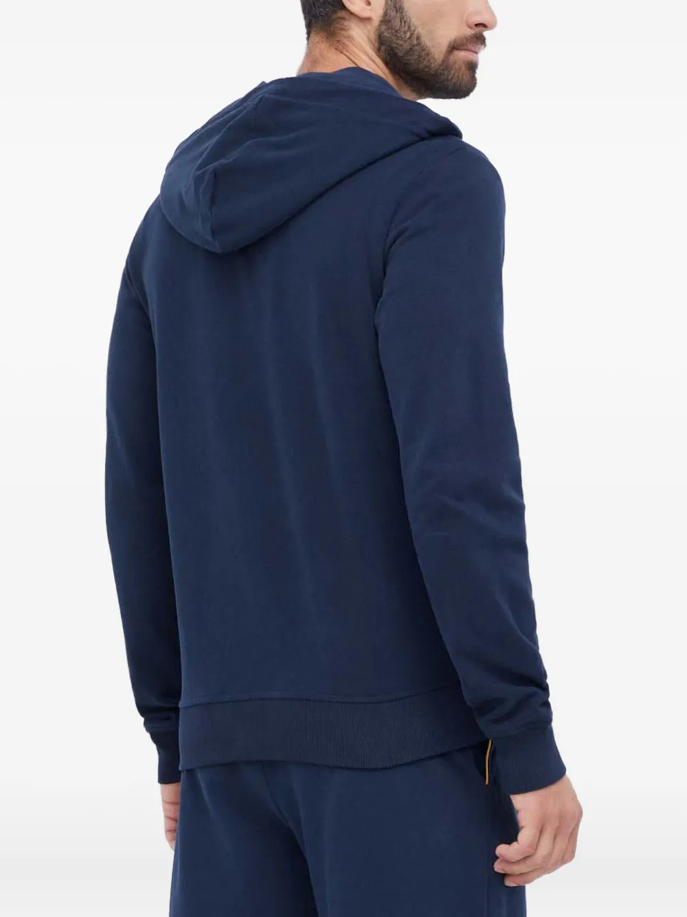 Emporio Armani Zip Hooded Sweatshirt In Blue
