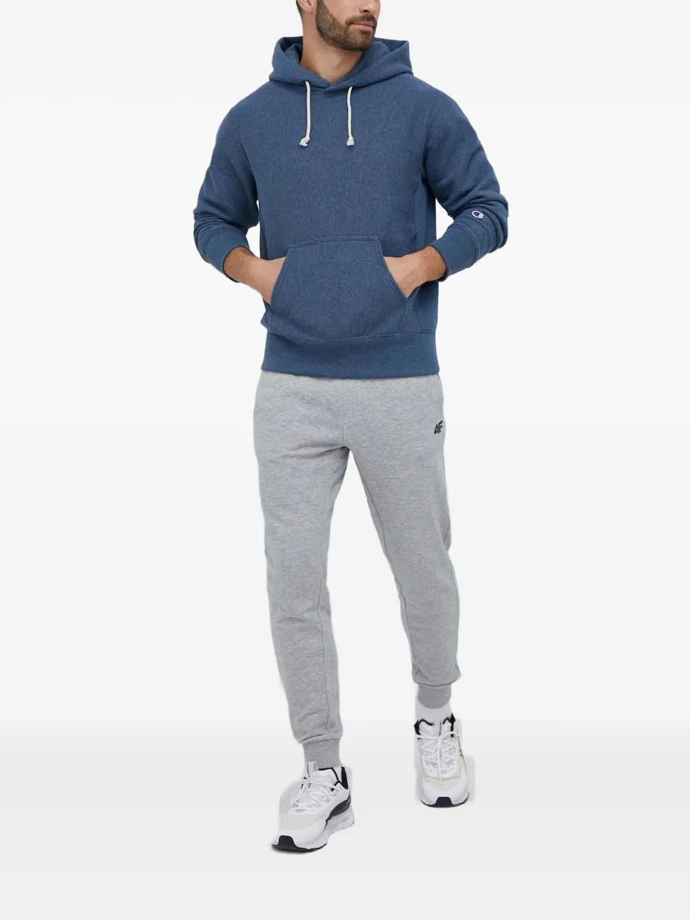 Champion Drawstring Hoodie In Blue