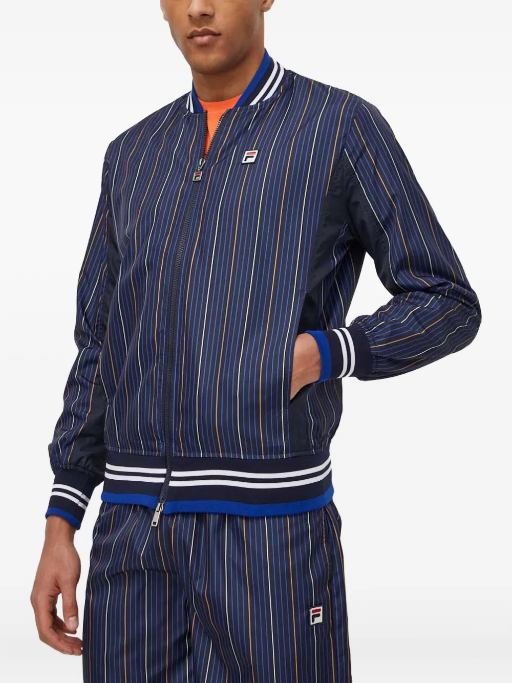 Fila striped logo jacket | Blue | Image 1