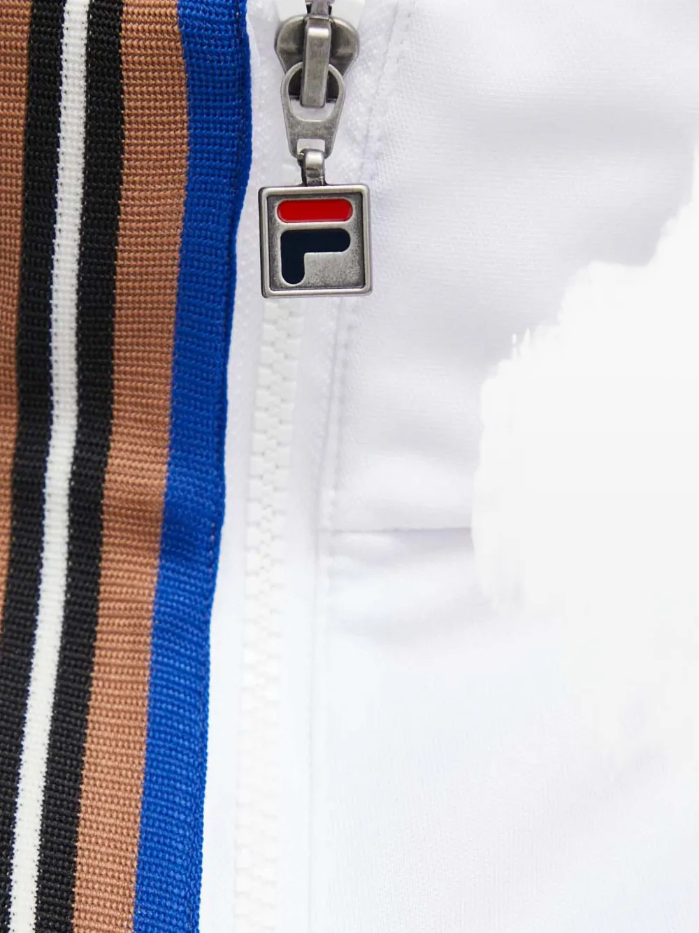 Fila Striped Zip Top In White
