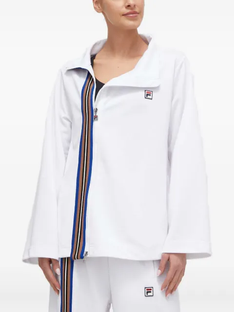 Fila top con cierre y motivo de rayas