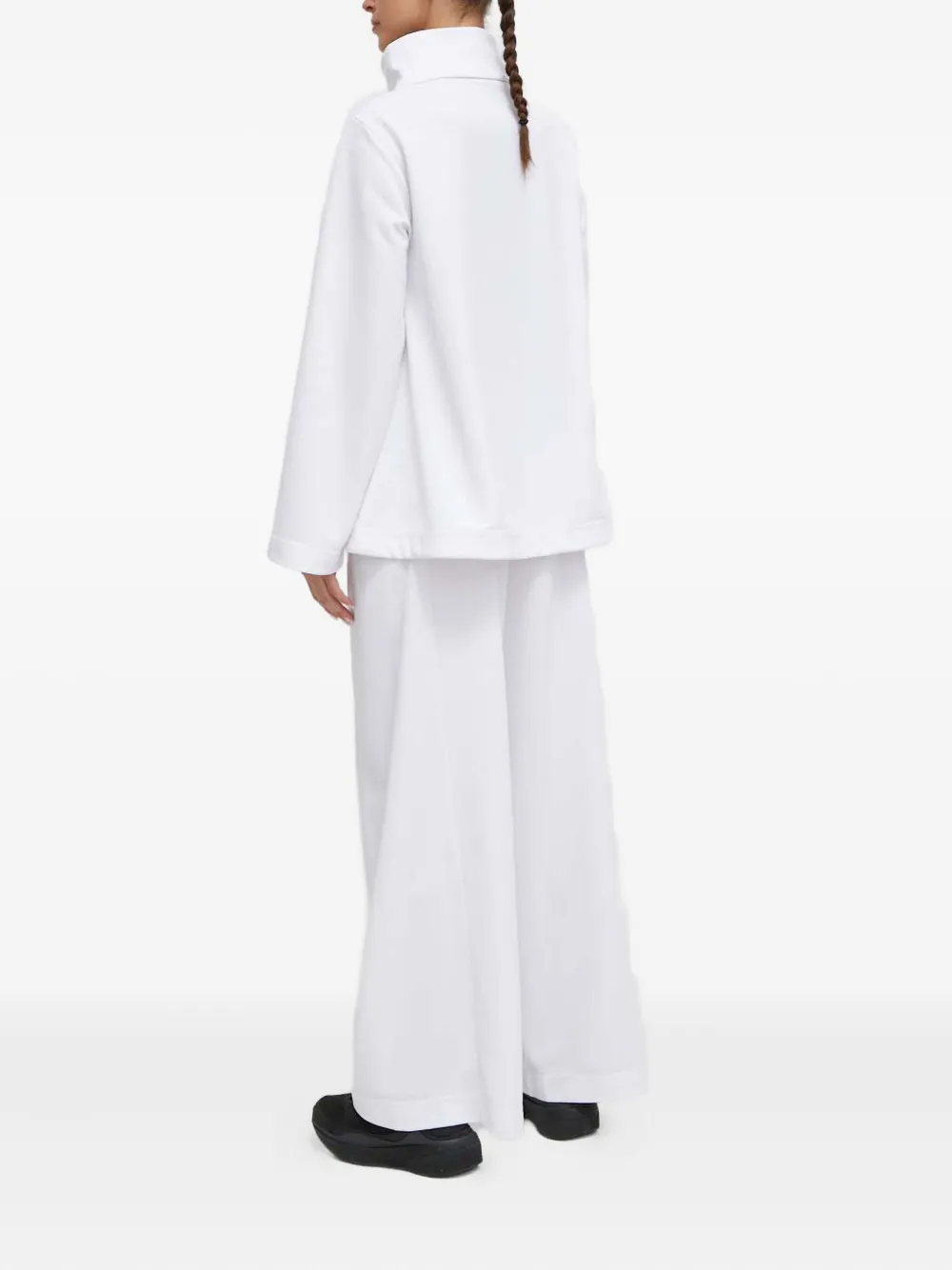 Fila Striped Zip Top In White
