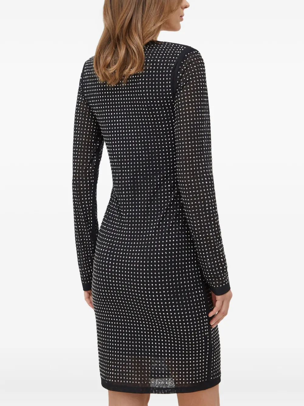 Guess Usa Studded Square Neck Dress In Gray