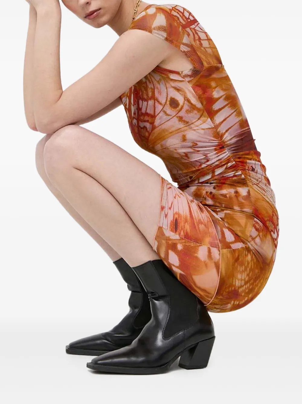 GUESS USA シャーリング ドレス - オレンジ GUESS USA シャーリング ドレス - オレンジ