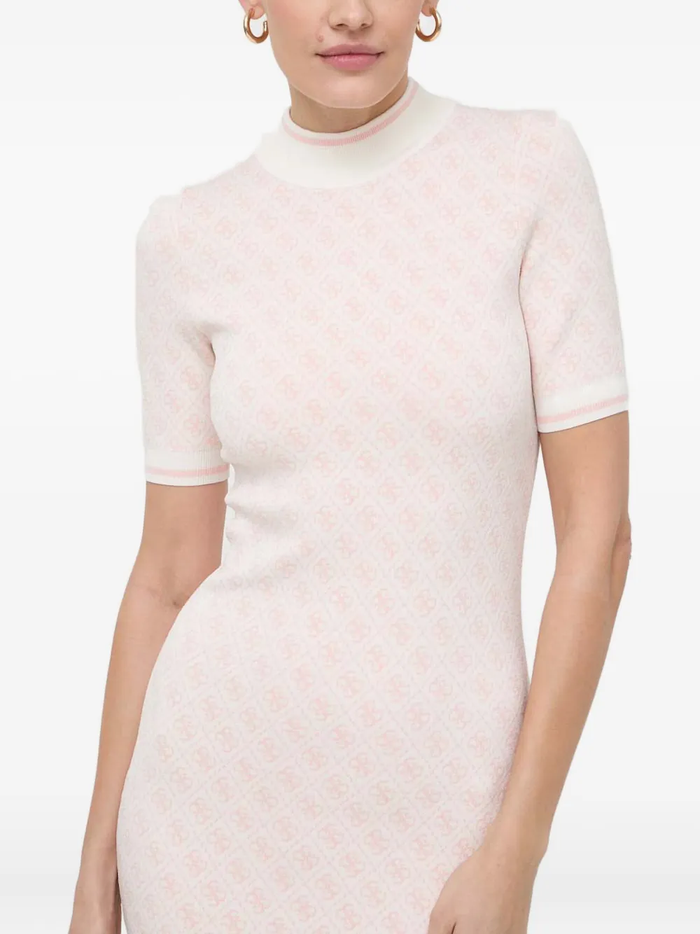 GUESS USA Jurk met korte mouwen en patroon Beige