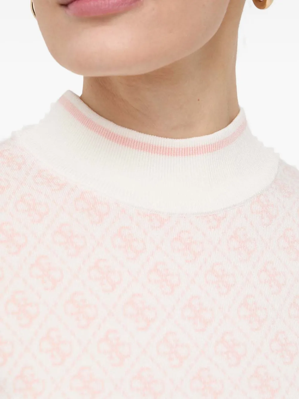 GUESS USA Jurk met korte mouwen en patroon Beige