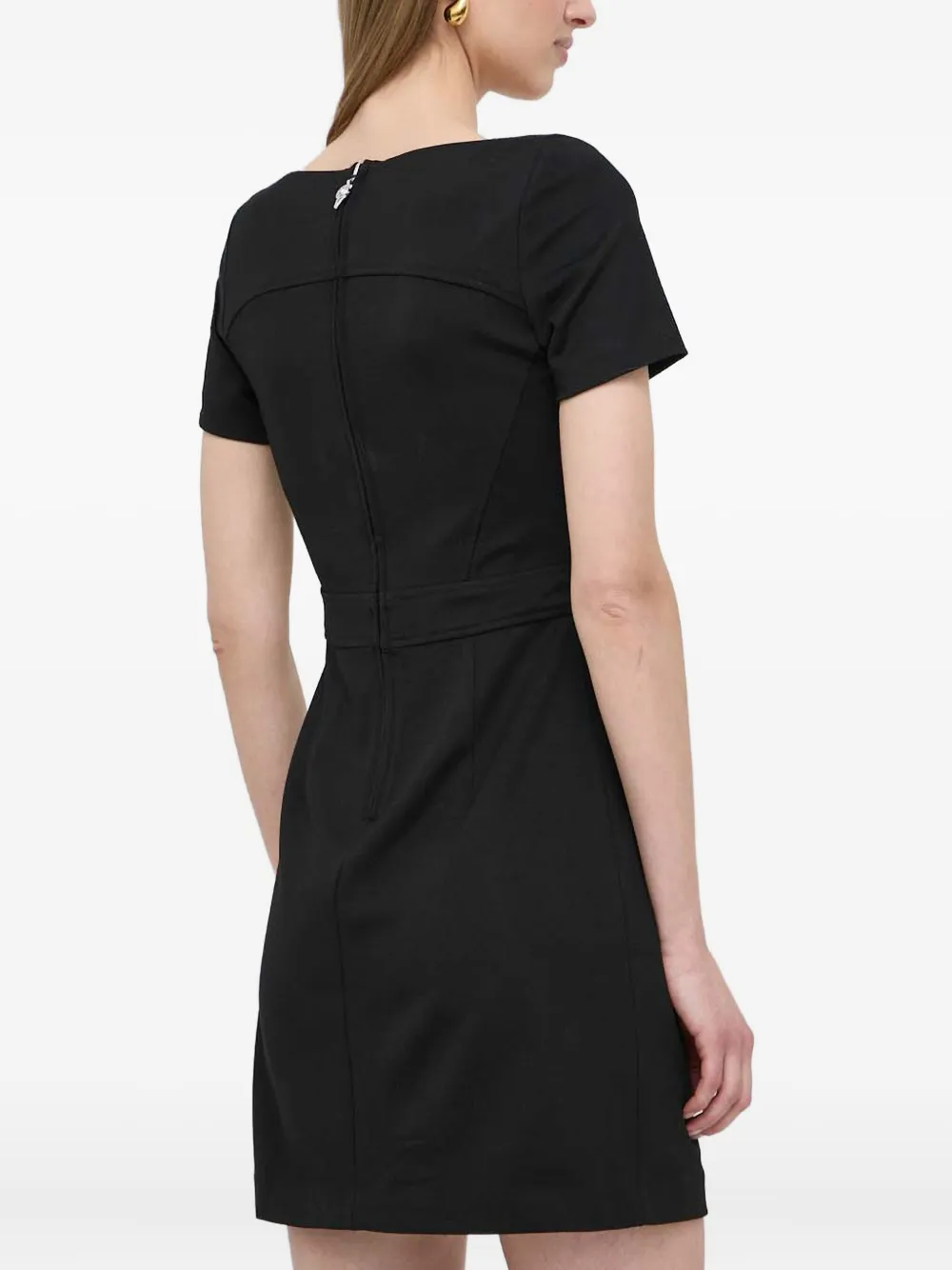 GUESS USA Jurk met vierkante hals en vlakken Zwart