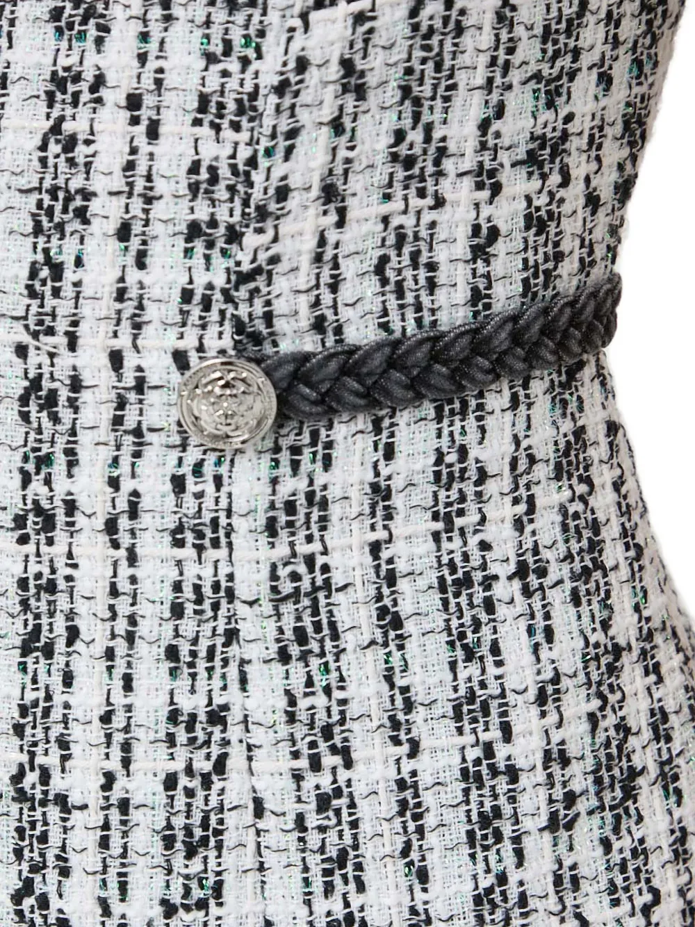 Guess Usa Braided Trim Button Dress In White