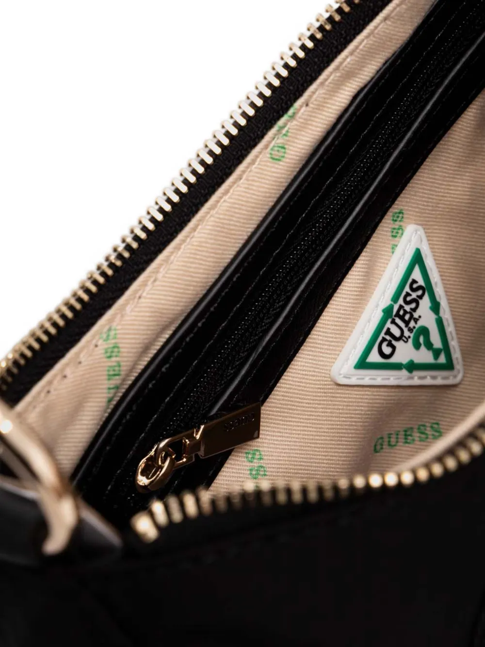 Guess Usa Logo-plaque Shoulder Bag In Black