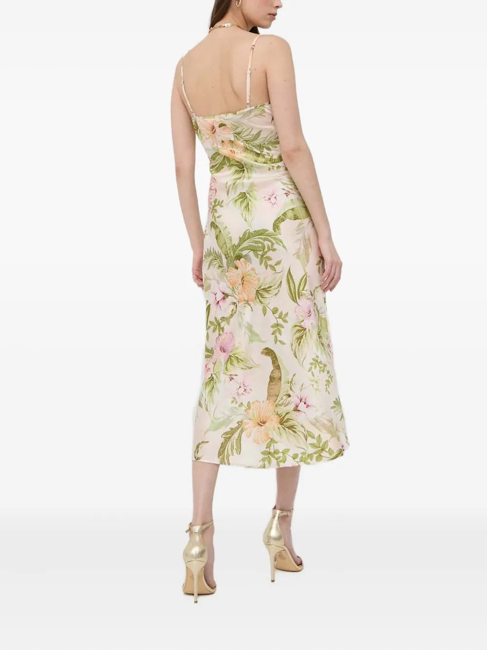 Guess Usa Cowl-neck Floral Dress In Multi
